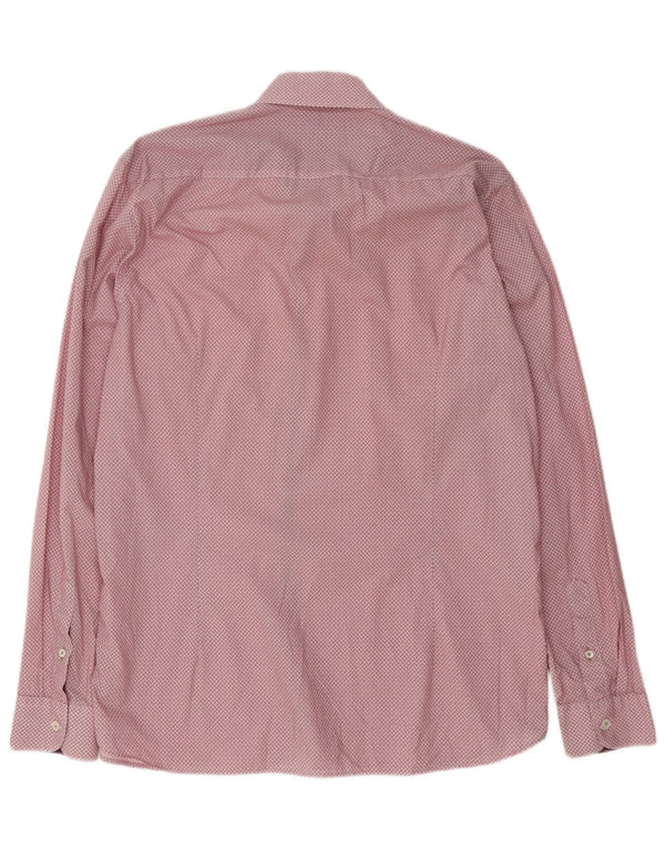 Ted Baker Herrenhemd Größe 5 XL, rote Baumwolle mit Blumenmuster