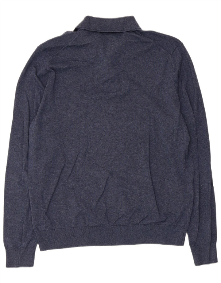Maglione da uomo Marks & Spencer con collo alto, blu navy medio screziato