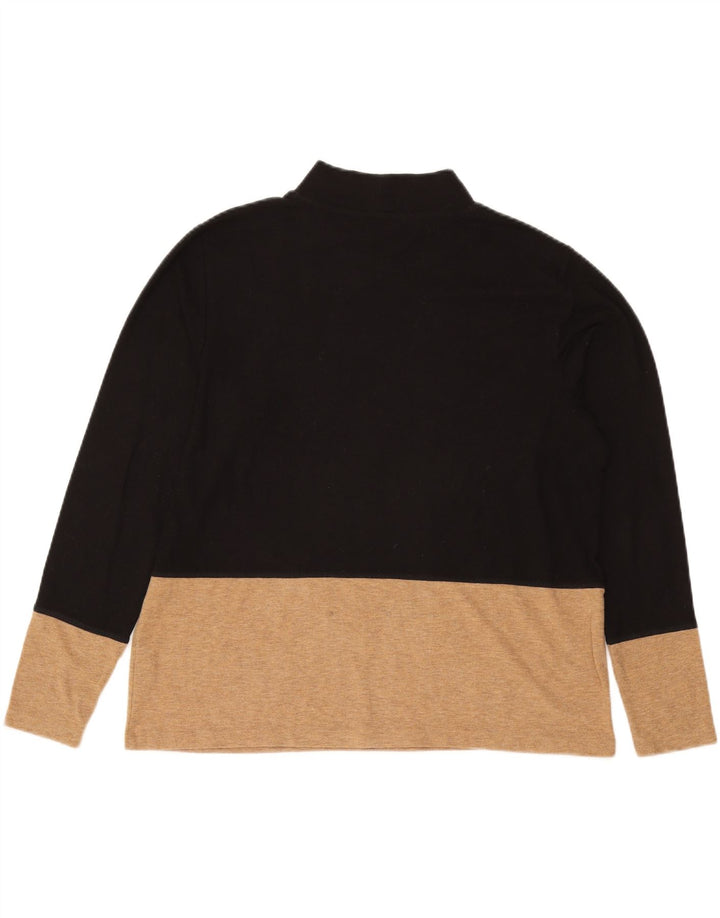 MARKS & SPENCER Womens Blouse Top UK 16 Large Black Colourblock Polyester