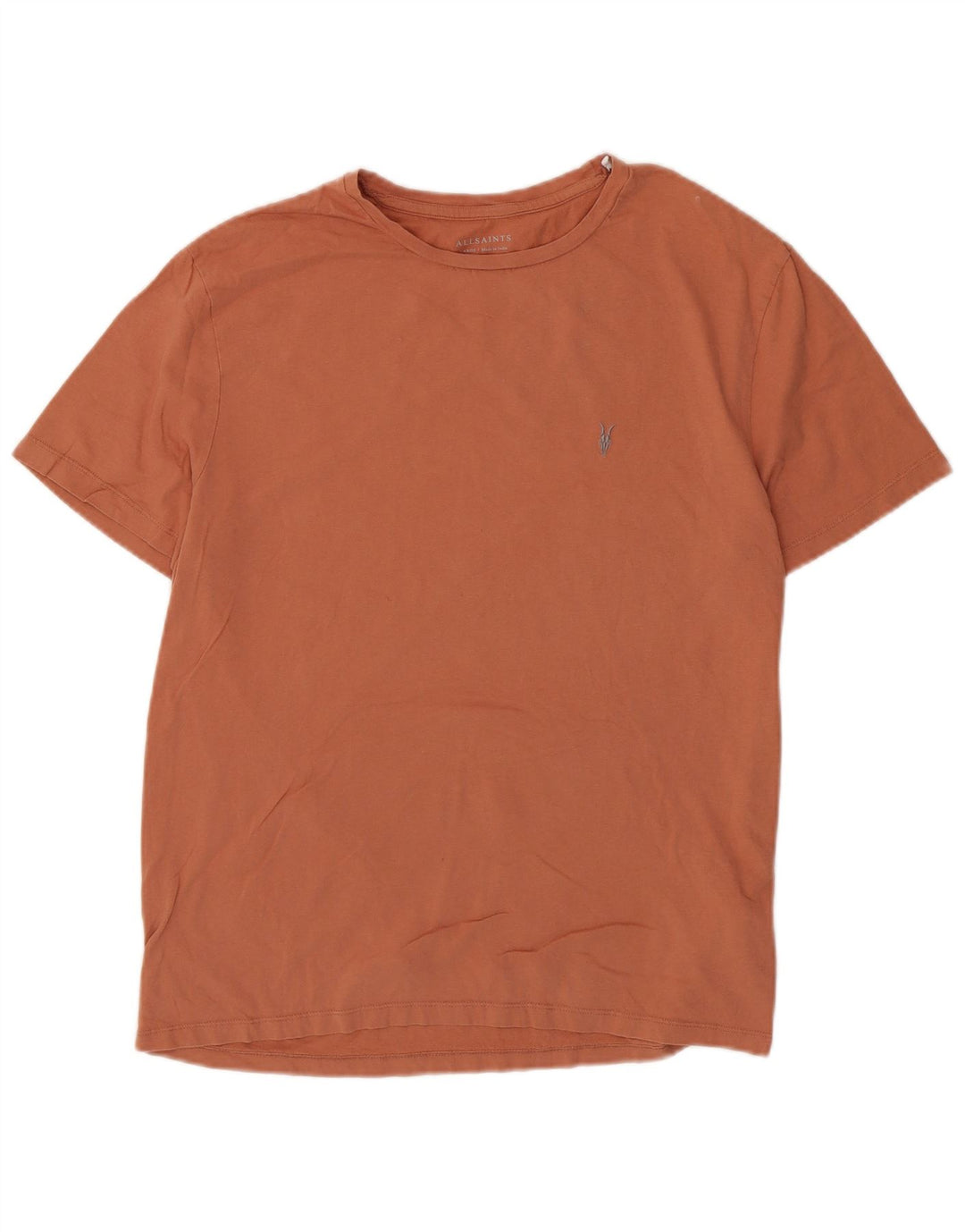All Saints Mens T-Shirt Top Large Brown Cotton
