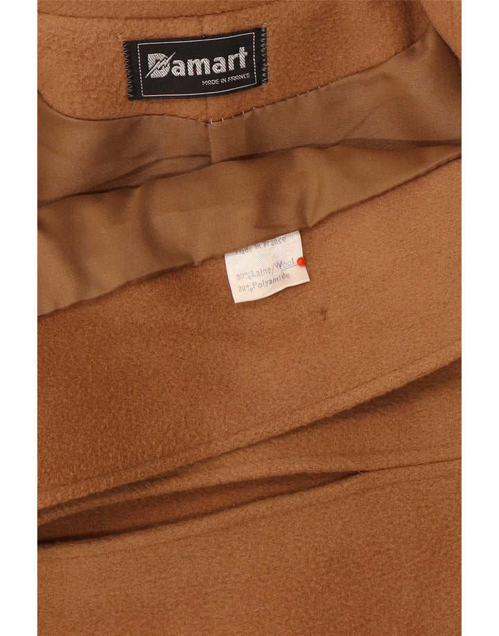 Damart Womens Overcoat EU 40 Medium Beige Wool