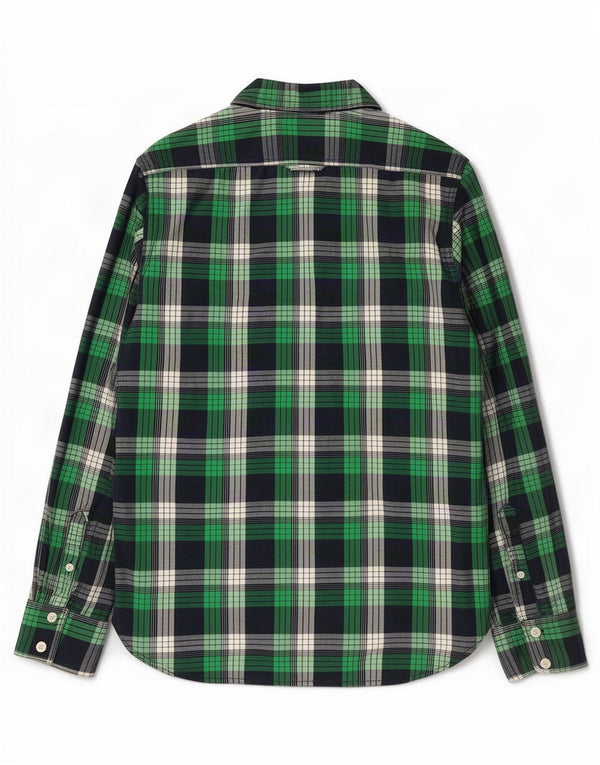 Superdry Mens Shirt Large Green Check Cotton