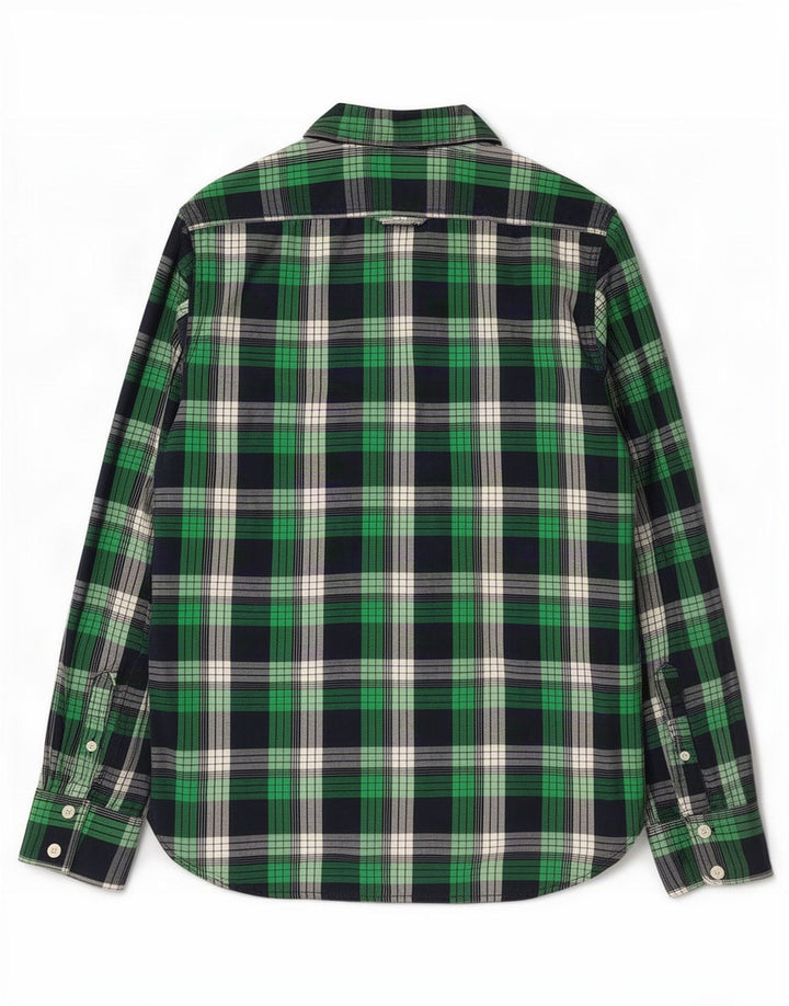 Superdry Mens Shirt Large Green Check Cotton