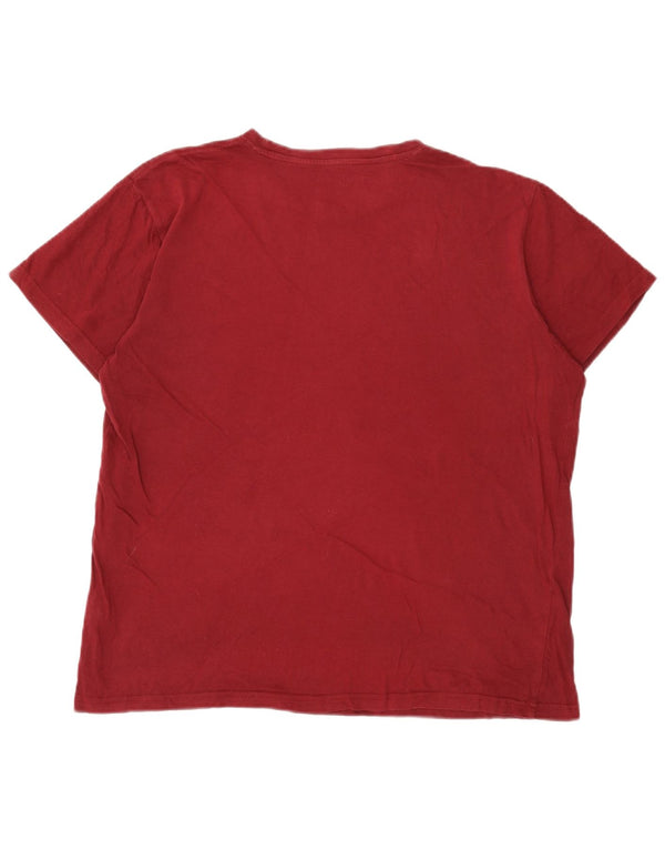 Pierre Cardin Mens T-Shirt Top XL Burgundy Cotton