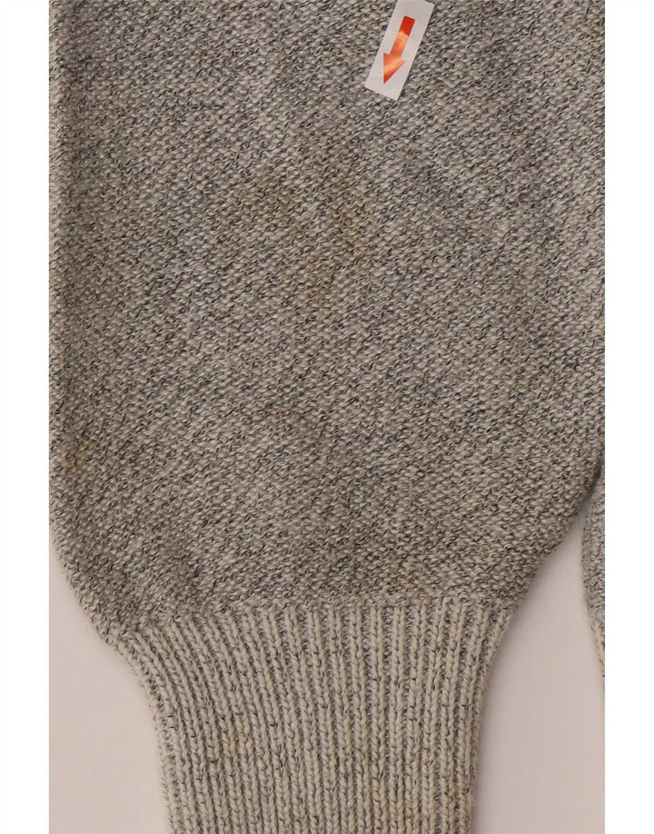 Marek Mens V-Neck Jumper Sweater Medium Grey Striped
