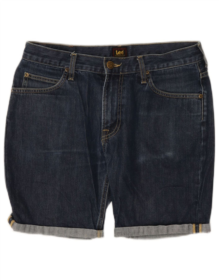 Lee Mens Rider Denim Shorts W31 Medium Navy Blue Cotton