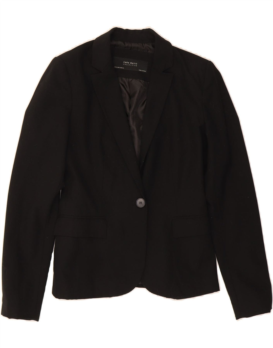 ZARA Womens 1 Button Blazer Jacket EU 34 2XS Black Polyester Vintage Zara and Second-Hand Zara from Messina Hembry 
