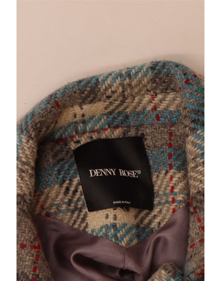 Denny Rose Manteau croisé pour femme UK 8 Petit carreaux multicolores