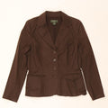 EDDIE BAUER Womens 4 Button Blazer Jacket US 6 Medium Brown Pinstripe Vintage Eddie Bauer and Second-Hand Eddie Bauer from Messina Hembry 