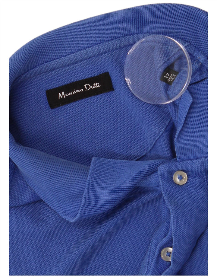 MASSIMO DUTTI Mens Polo Shirt  2XL Blue Striped