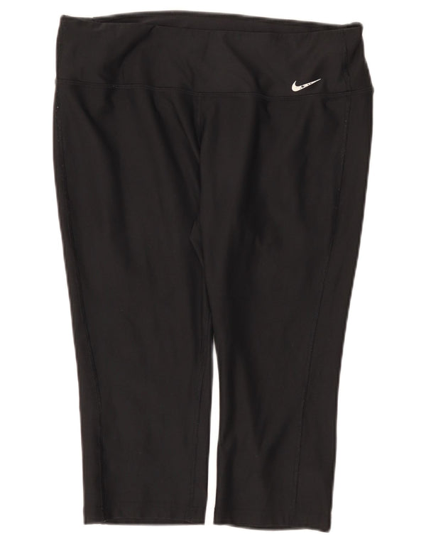 Nike Damen Capri-Leggings UK 14 Large Schwarz Polyester Sport