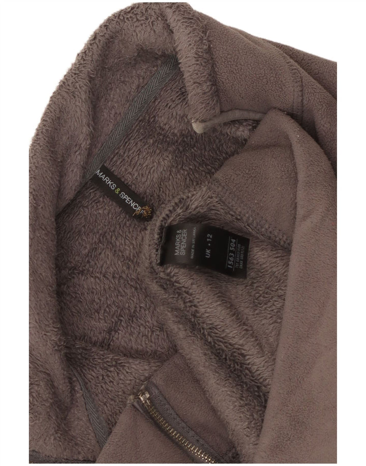 Marks & Spencer Fleecejakke til kvinder UK 12 Medium Grey Polyester