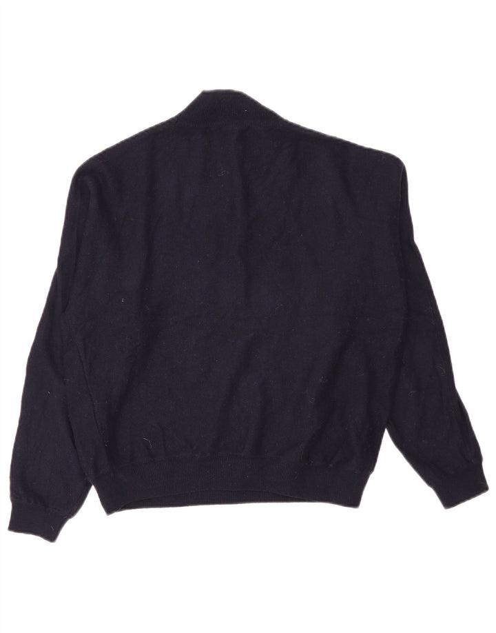 Zara Womens Turtle Neck Jumper Sweater UK 14 Medium Navy Blue Nylon