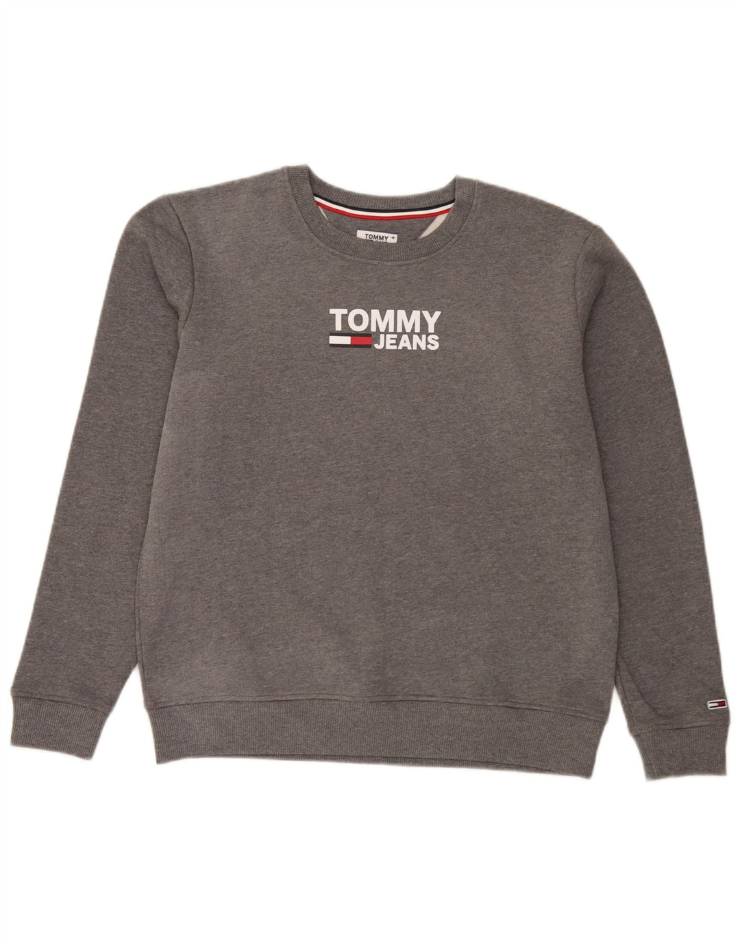 Tommy Hilfiger Mens Graphic Sweatshirt Jumper Large Grey Cotton