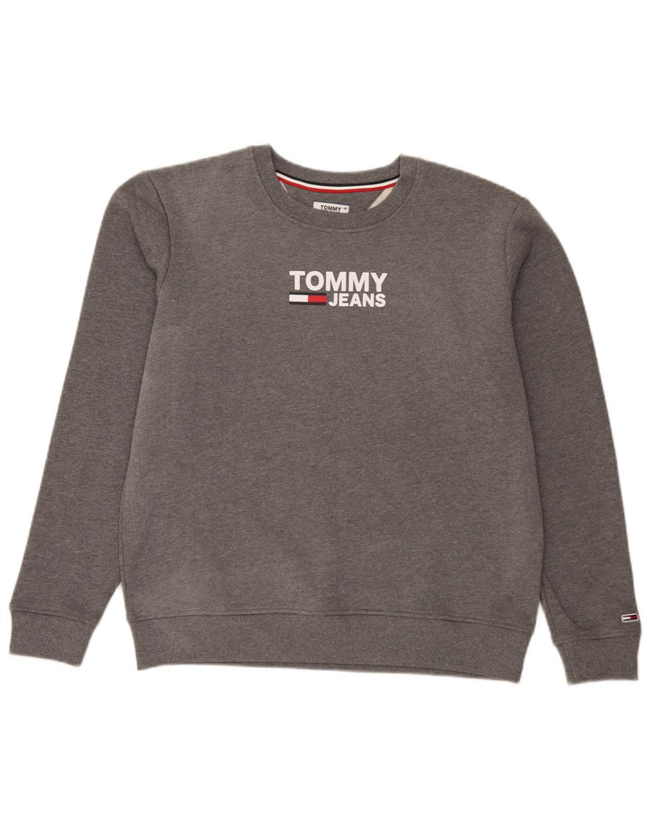 Tommy Hilfiger Mens Graphic Sweatshirt Jumper Large Grey Cotton