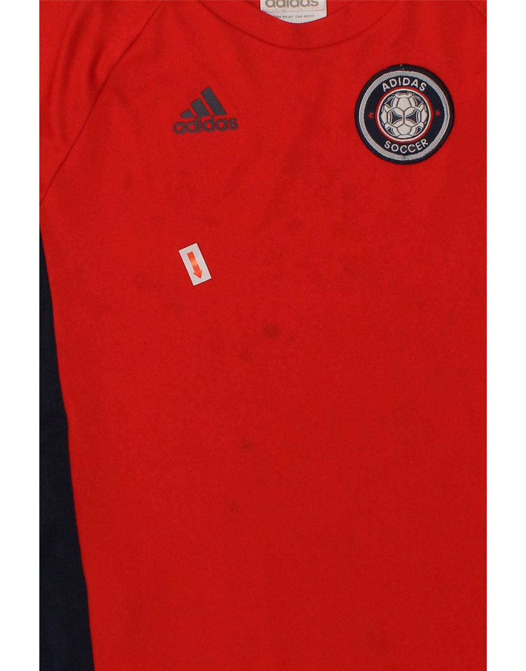 ADIDAS Boys Graphic T-Shirt Top 6-7 Years Red Colourblock Polyester Vintage Adidas and Second-Hand Adidas from Messina Hembry 