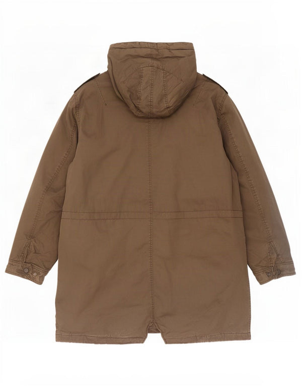 Giacca Parka con cappuccio da uomo Zara UK 44 2XL cotone kaki