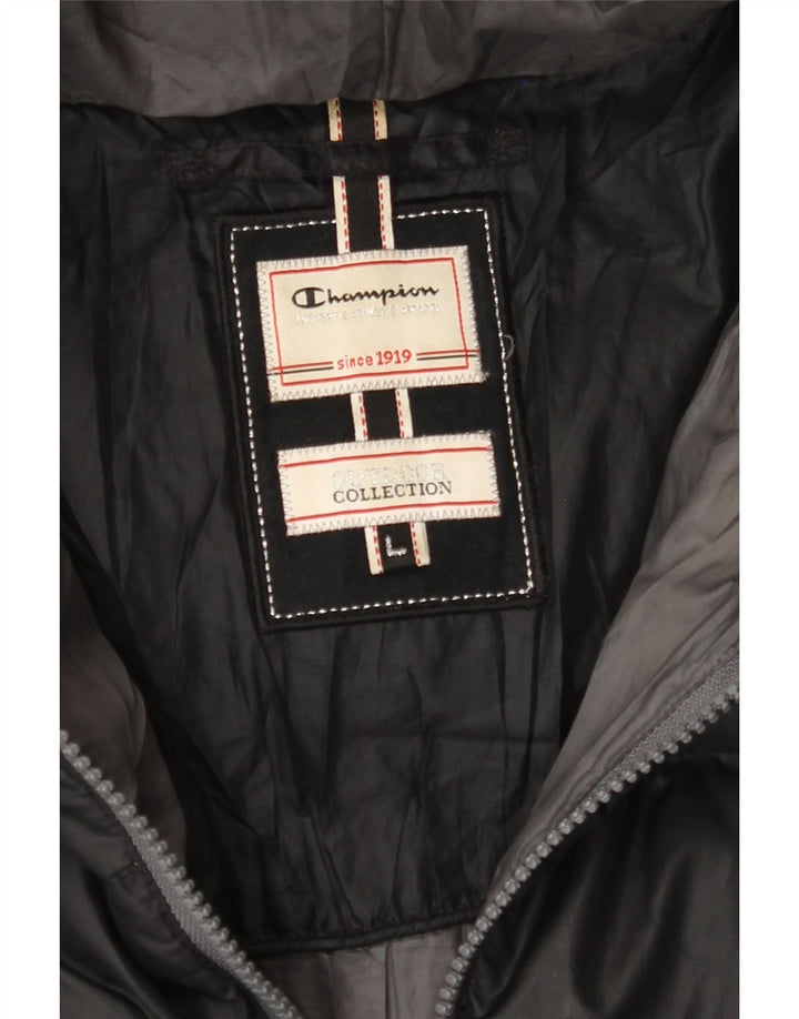 CHAMPION Womens Hooded Padded Coat UK 16 Large Black