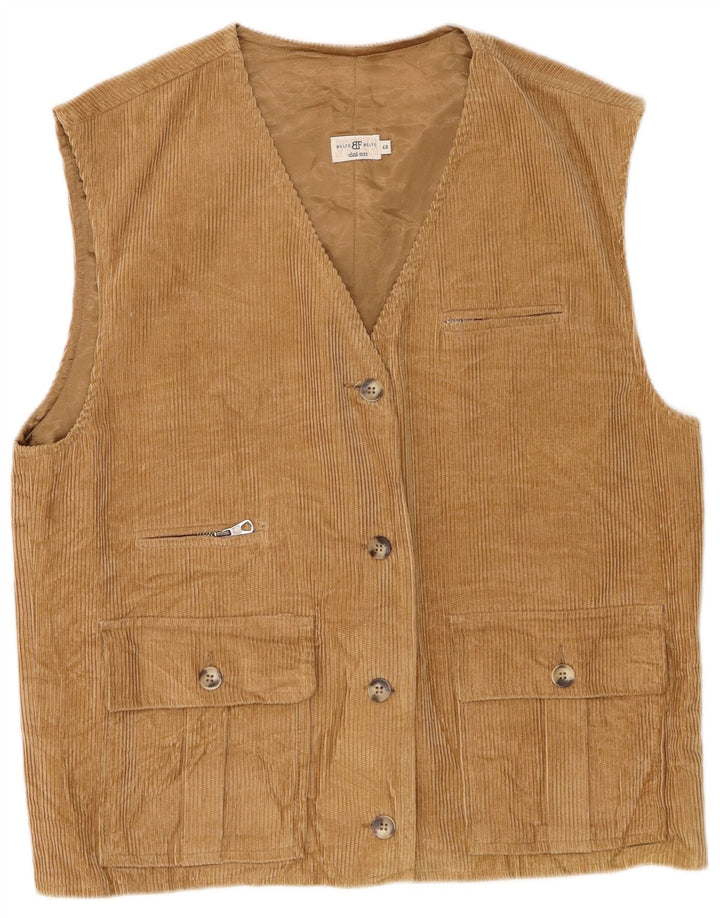 Belfe Womens Corduroy Gilet IT 48 XL Brown Rayon