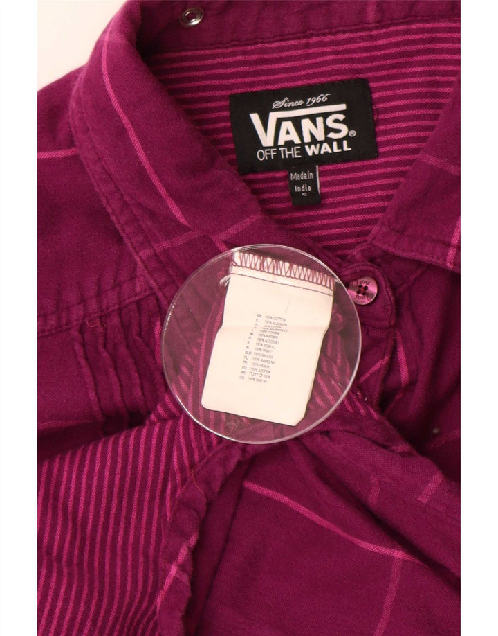 Vans Womens Shirt UK 10 Small Purple Check Cotton