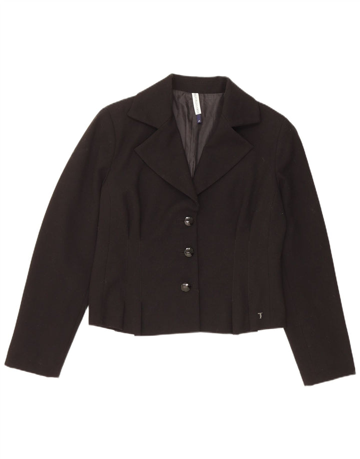 Trussardi Damen 3-Knopf-Blazerjacke IT 48 XL Schwarz Polyester