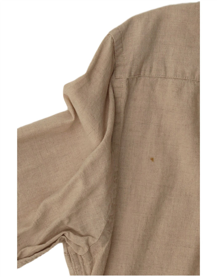 Camicia Zara da uomo slim fit in lino beige medio