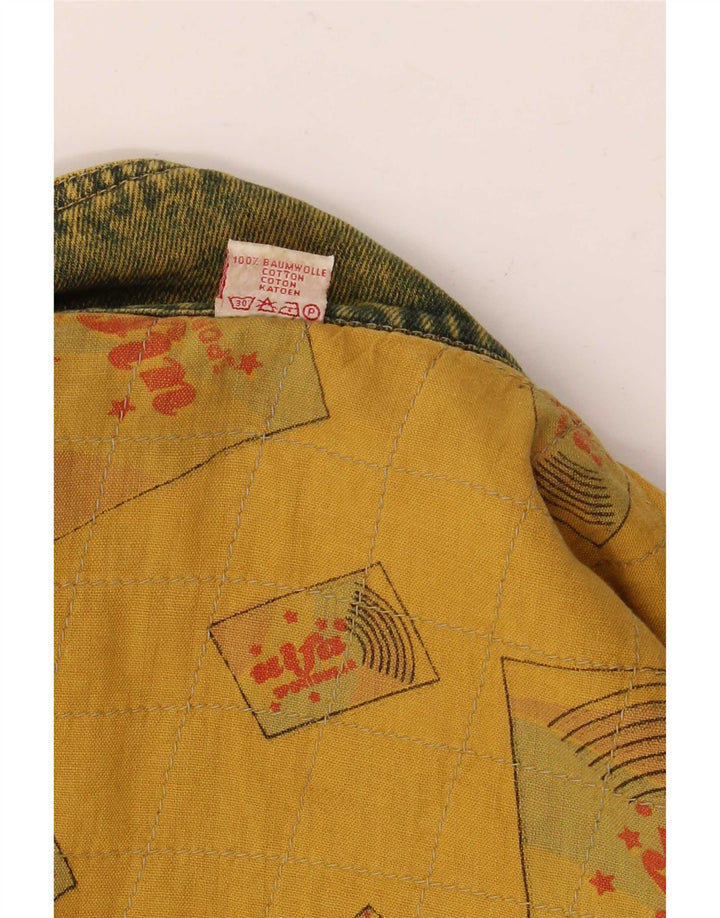 Ulfa Mens Loose Fit Denim Jacket UK 38 Medium Yellow Cotton 80s