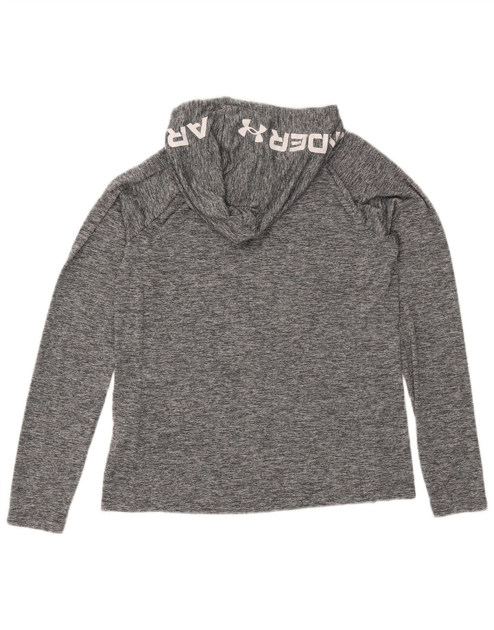 Under Armour Herre Hooded Grafisk Top Langærmet Medium Grey Flecked