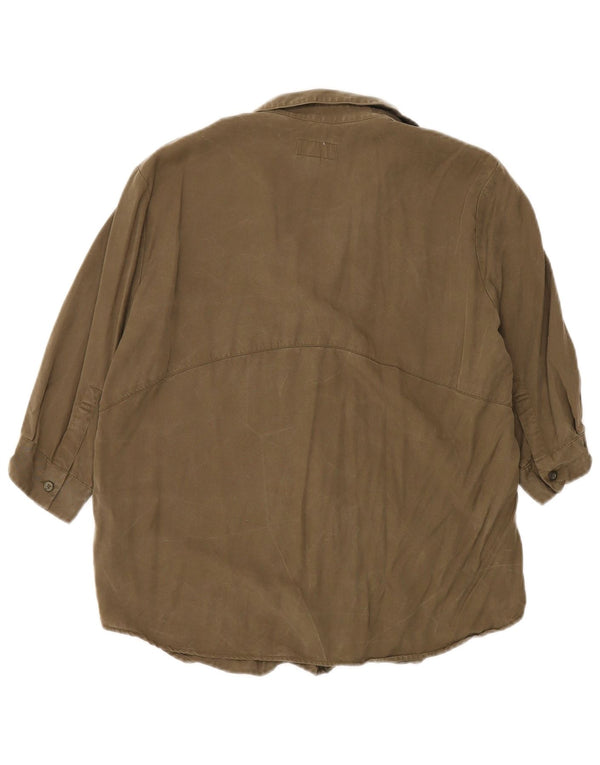 Jack Wills Blusa extragrande de manga 3/4 para mujer UK 4 XS Caqui Lyocell