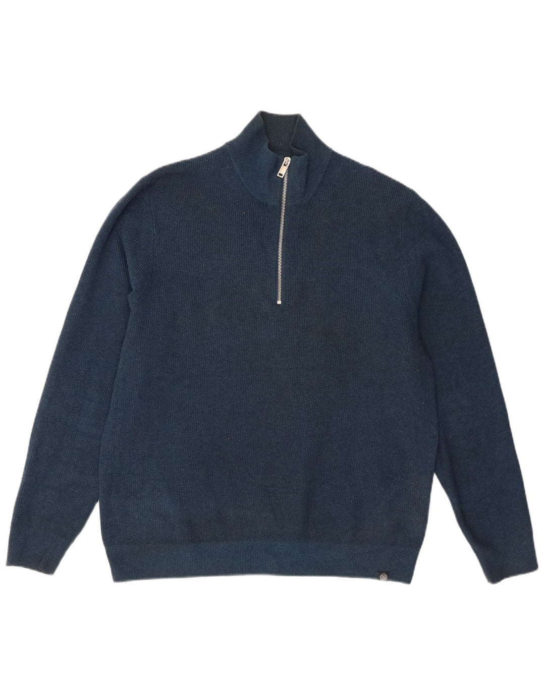 Marks & Spencer Herre sweater med lynlåshals Stor marineblå bomuld
