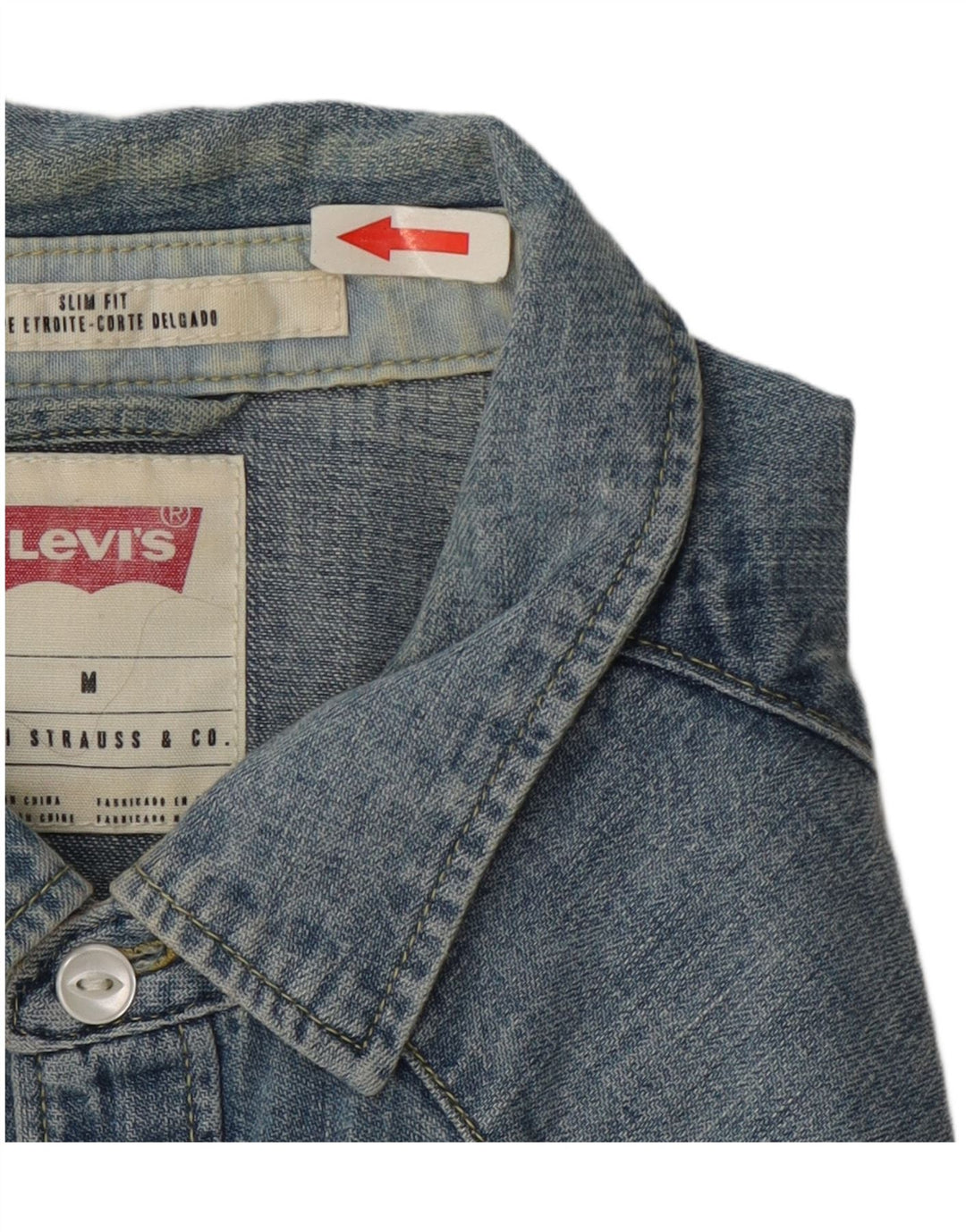 Camicia di jeans slim fit Levi's da uomo in cotone blu medio