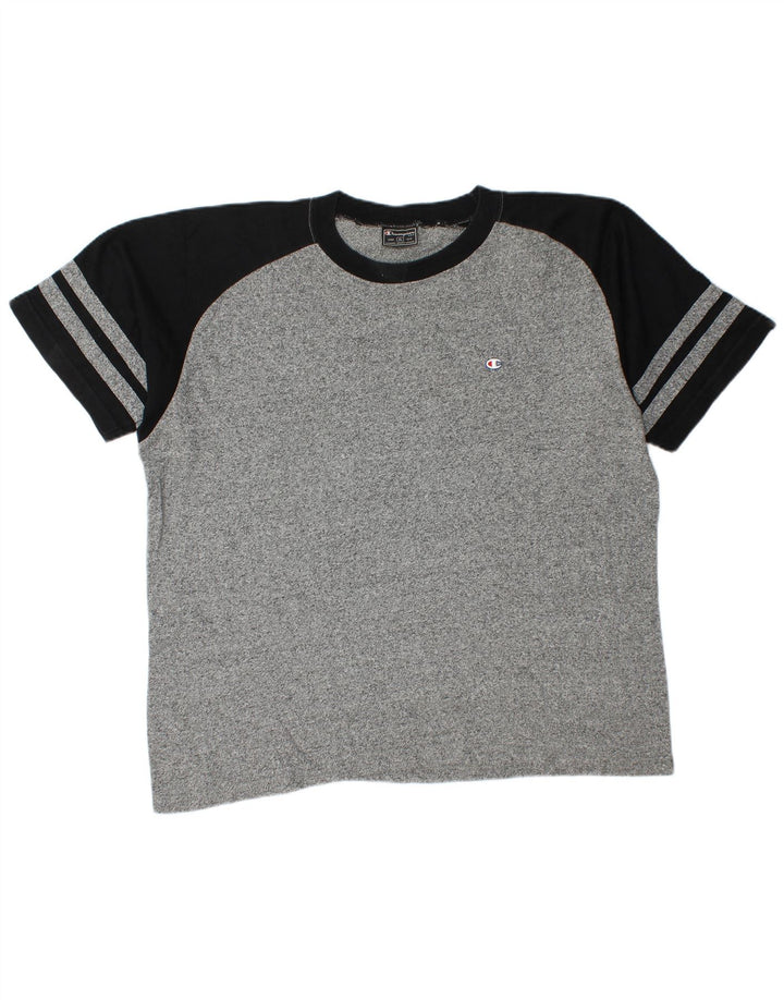 Champion Mens T-Shirt Top XL Grey Colourblock