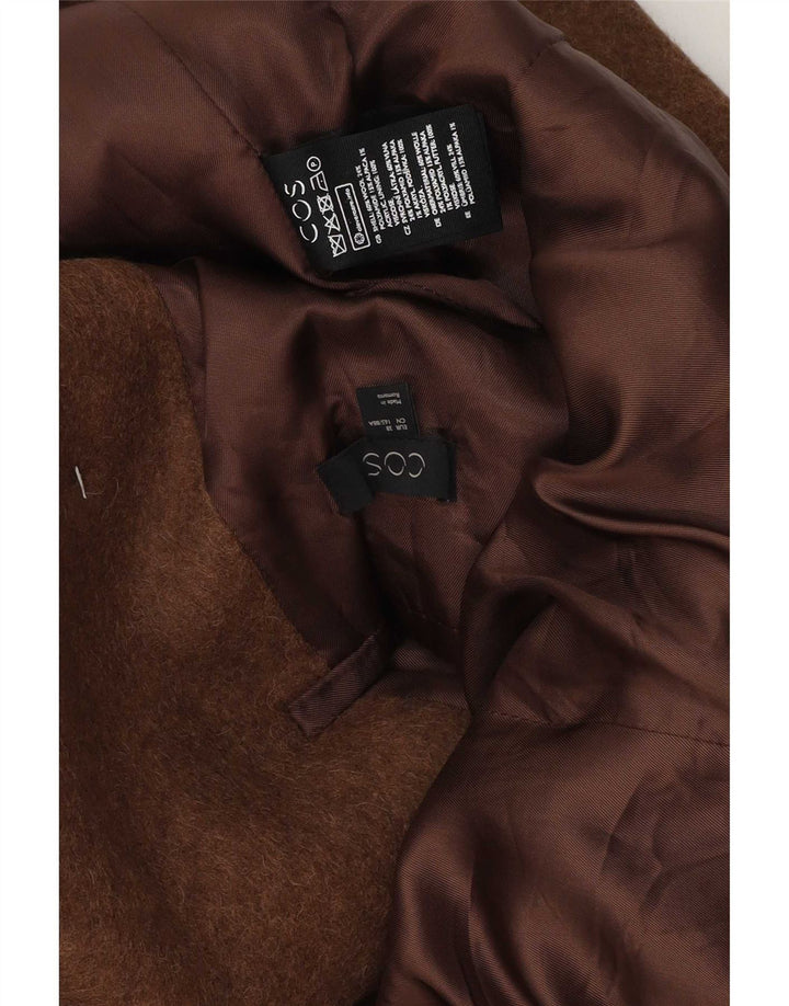 Cos Womens Open Overcoat EU 38 Medium Brown Wool