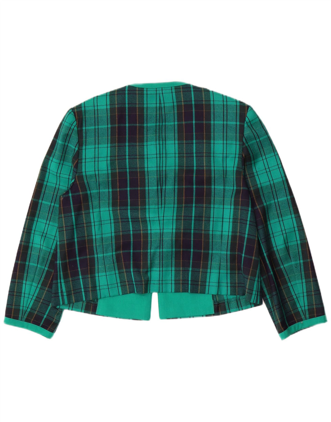 Fink Dame Blazer Jacket UK 18 XL Grøn Ternet Virgin Wool