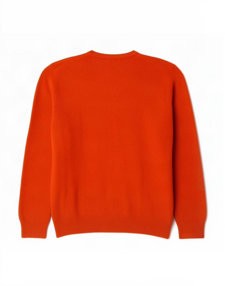 Gant Womens V-Neck Jumper Sweater UK 14 Large Orange Wool
