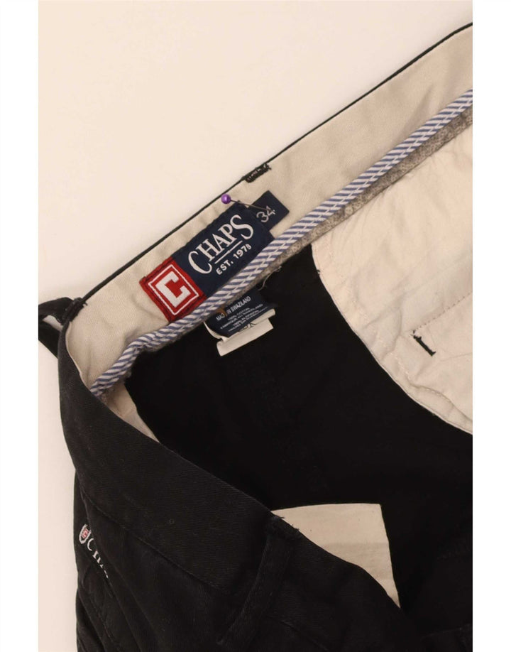 Chaps Mens Chino kratke hlače W34 veliki crni pamuk