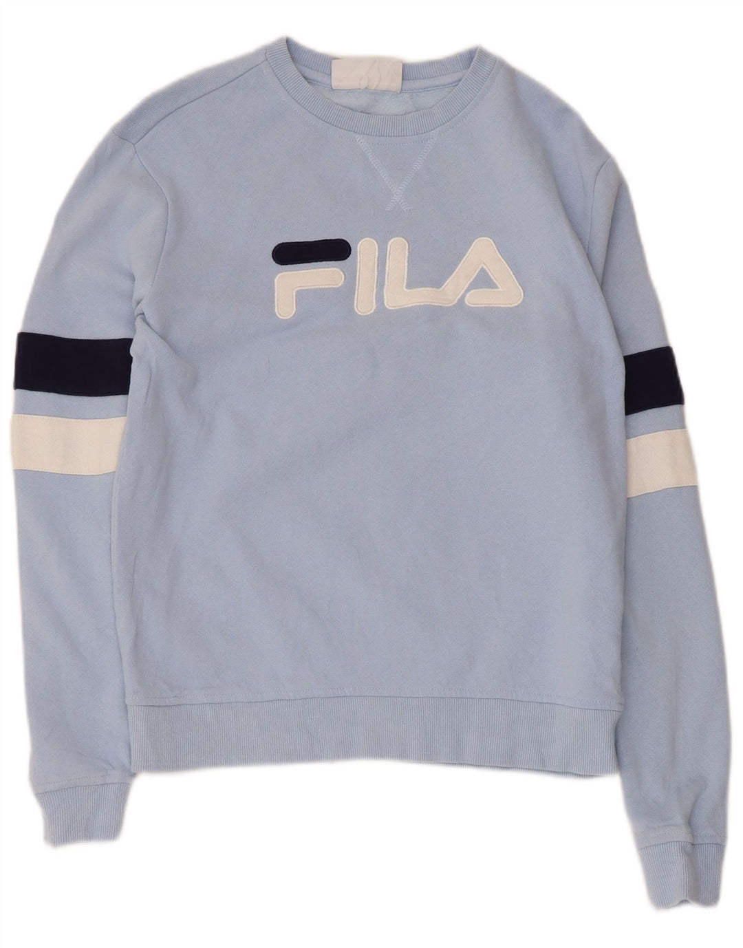 Fila Mens Graphic Sweatshirt Jumper Small Blue Colourblock Cotton