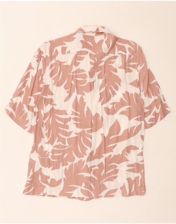 Diesel Mens Short Sleeve Shirt Large White Floral Rayon