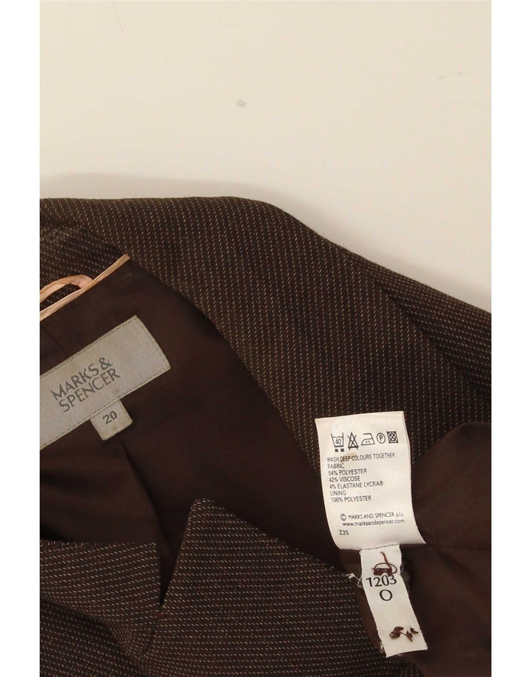 Marks & Spencer Womens 1 Button Blazer Jacket UK 20 2XL Brown Polyester