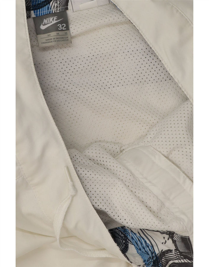 Nike Mens Graphic Swimming Shorts Medium  White Geometric Polyester