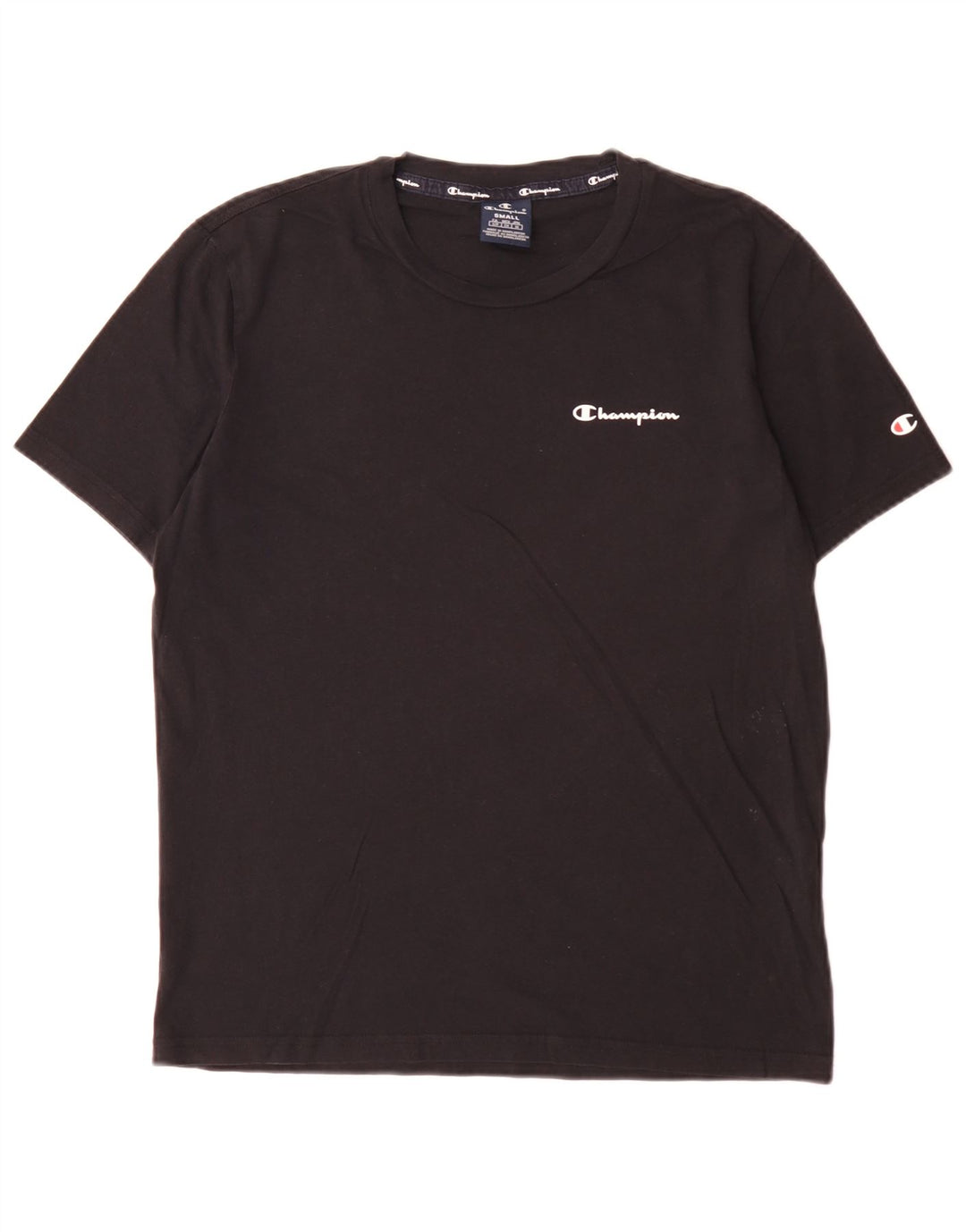 Champion Mens T-Shirt Top Small Black Cotton