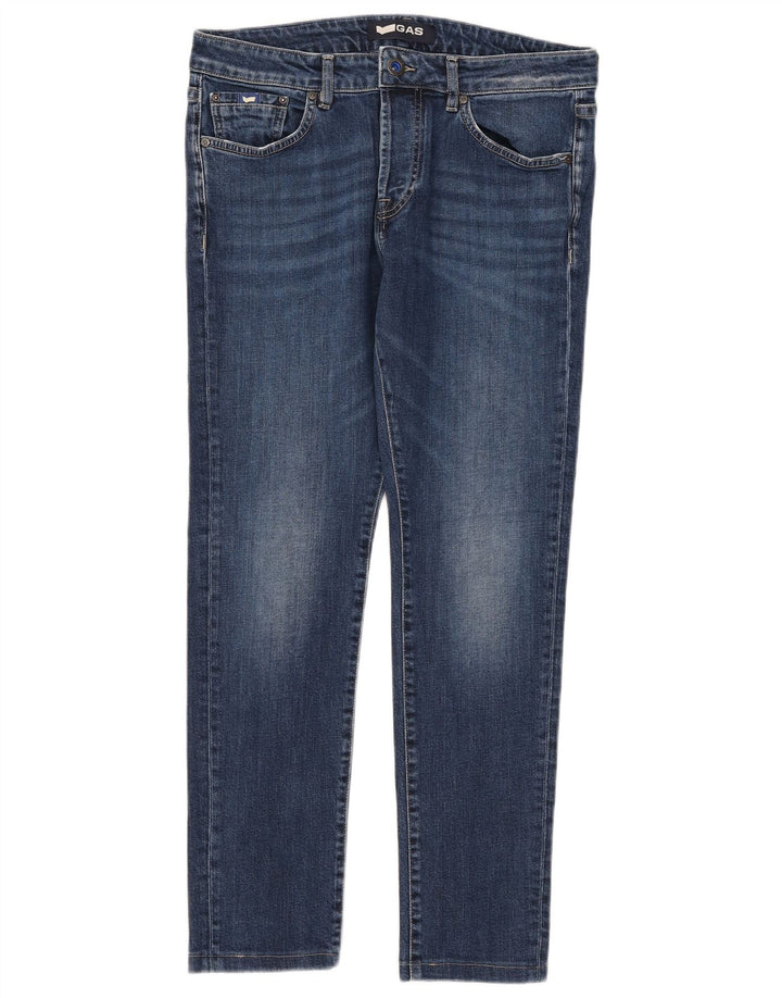 Gas Womens Slim Jeans W33 L28 Blue Cotton