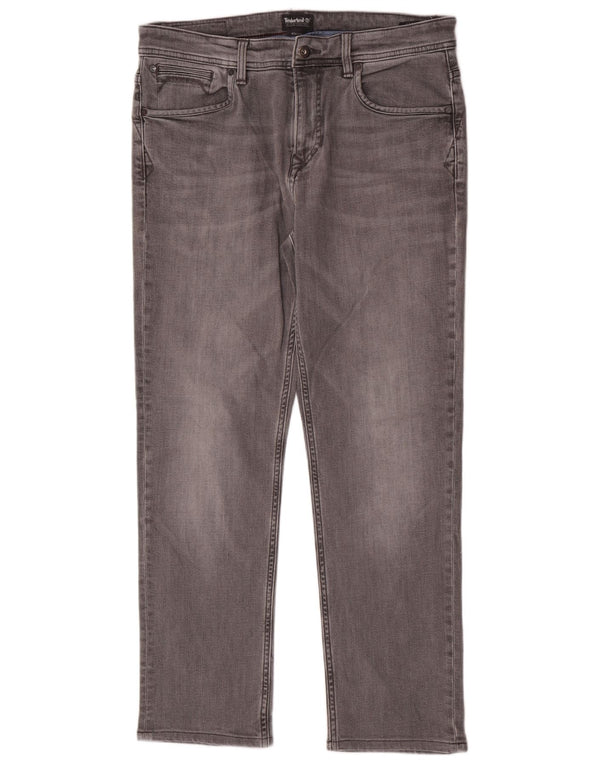 Timberland Mens Regular Straight Jeans W34 L30 Grey Cotton