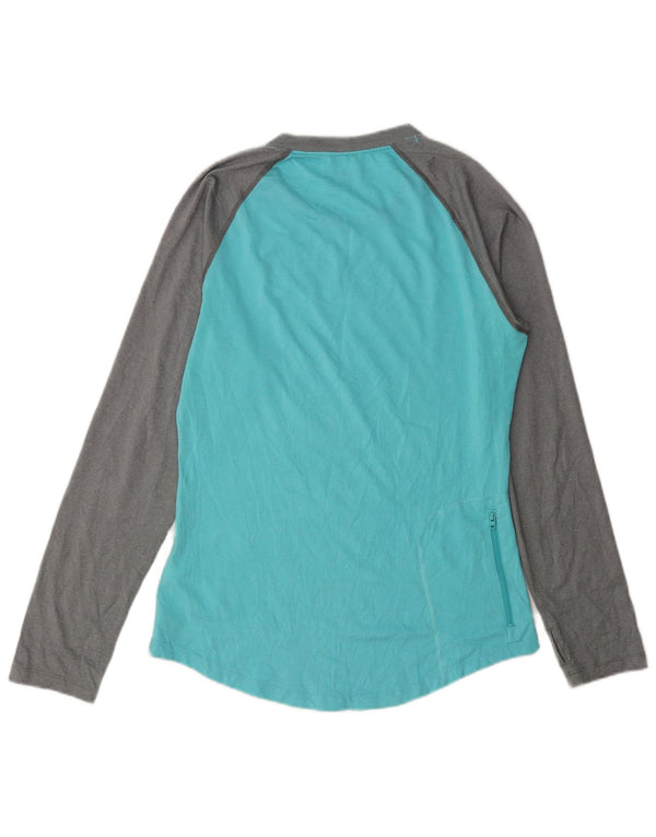 Patagonia Top da donna a maniche lunghe UK 10 Small Turchese Colourblock
