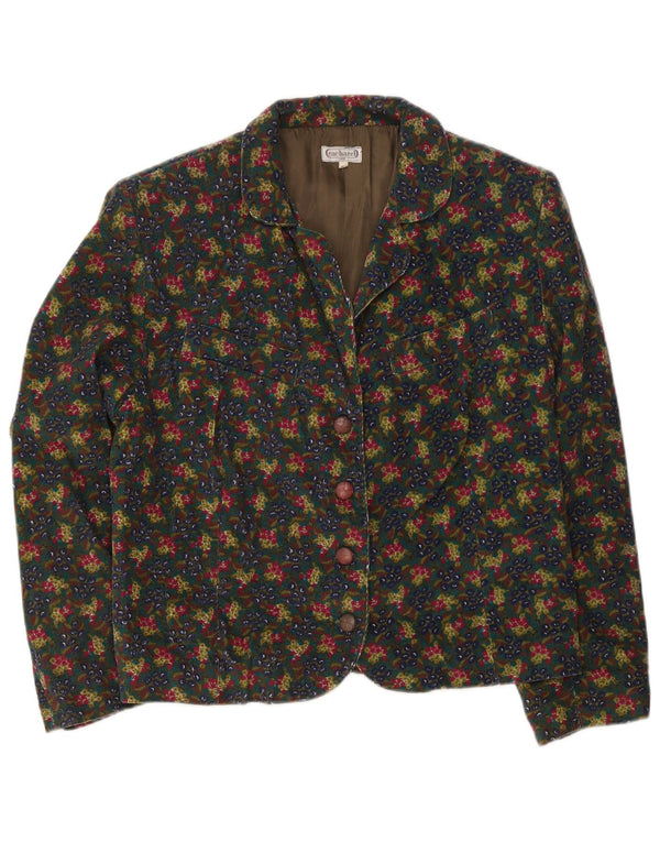 Cacharel Womens 4 Button Blazer Jacket EU 42 Large Multicoloured Floral