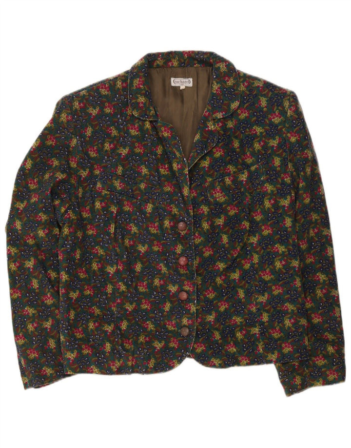 Cacharel Womens 4 Button Blazer Jacket EU 42 Large Multicoloured Floral