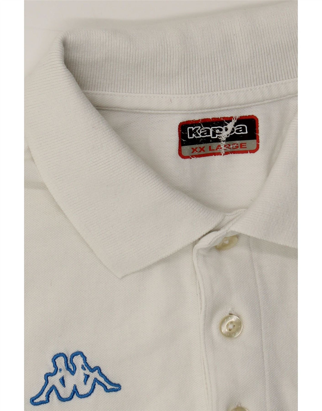 KAPPA Mens Polo Shirt 2XL White Cotton Vintage Kappa and Second-Hand Kappa from Messina Hembry 