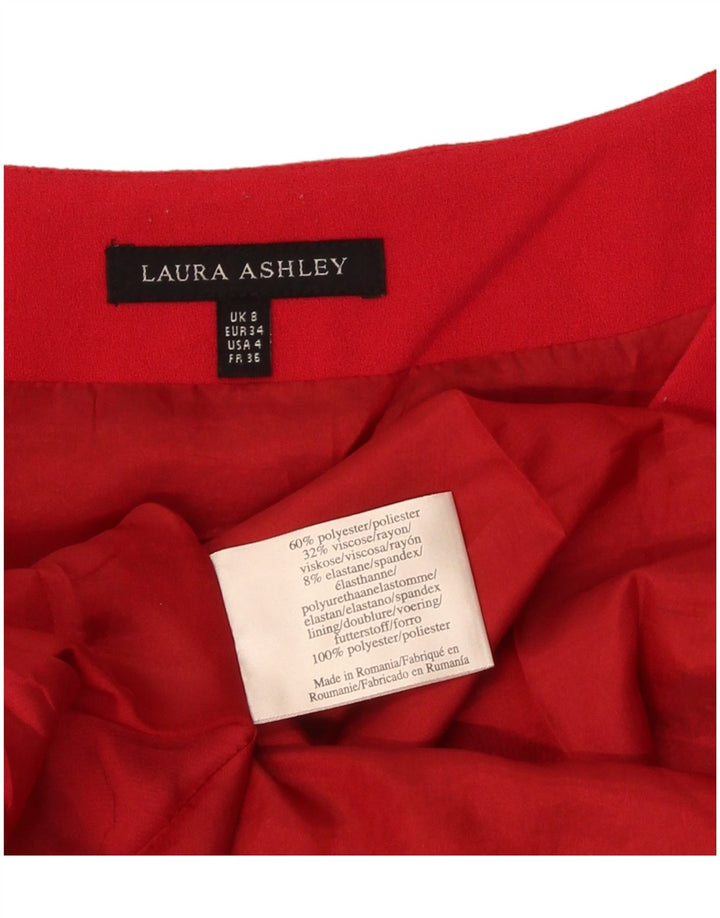 Laura Ashley Dame A-Line Kjole UK 8 Lille Rød Polyester