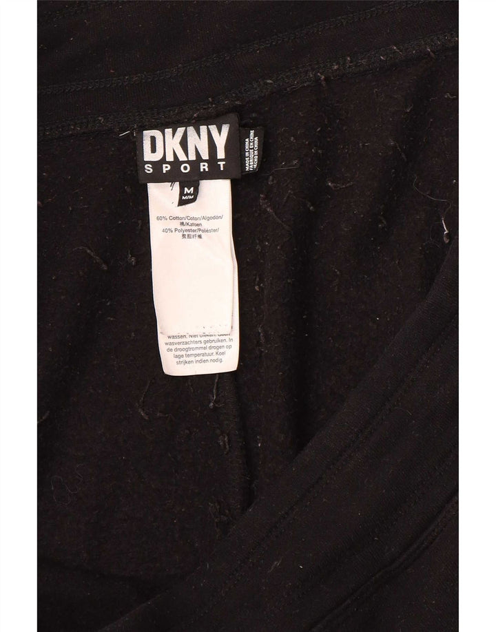 Dkny Womens Graphic Tracksuit Trousers UK 14 Medium Black Cotton