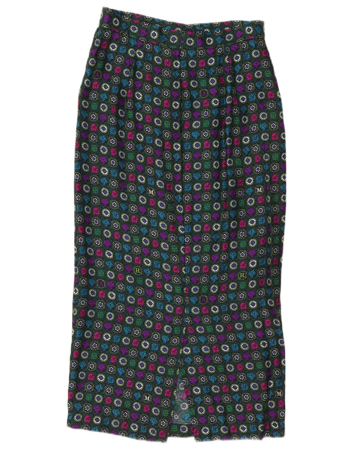 Vintage kvinders Maxi blyantnederdel Medium W28 Flerfarvet geometrisk